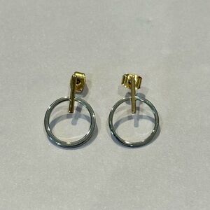 Maeve Anthropologie elegant Gold and Silver Hoop Earrings